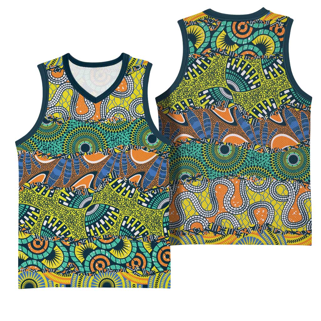 Africa Tribal Mixed Pattern Basketball Jersey - African Pride