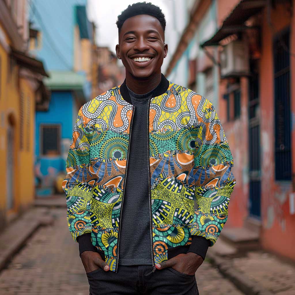 Africa Tribal Mixed Pattern Bomber Jacket - African Pride