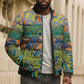 Africa Tribal Mixed Pattern Bomber Puffer Jacket