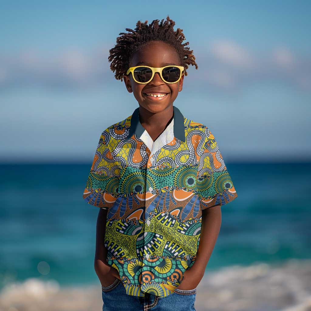 Africa Tribal Mixed Pattern Kid Hawaiian Shirt - African Pride