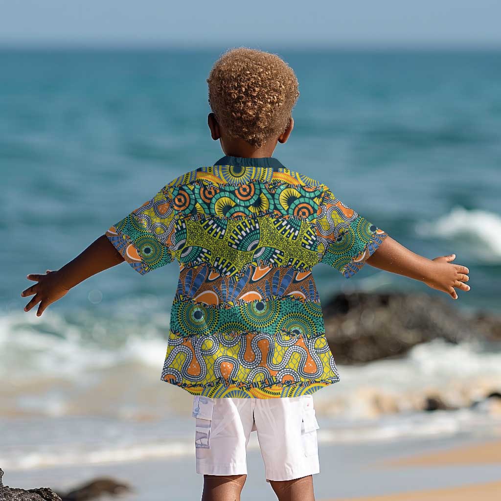 Africa Tribal Mixed Pattern Kid Hawaiian Shirt - African Pride