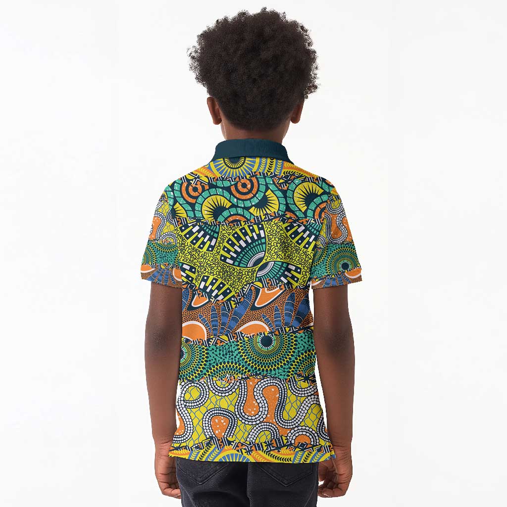 Africa Tribal Mixed Pattern Kid Polo Shirt - African Pride