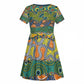 Africa Tribal Mixed Pattern Kid Short Sleeve Dress - African Pride