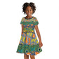 Africa Tribal Mixed Pattern Kid Short Sleeve Dress - African Pride
