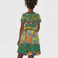 Africa Tribal Mixed Pattern Kid Short Sleeve Dress - African Pride