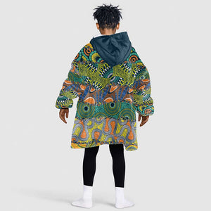 Africa Tribal Mixed Pattern Kid Wearable Blanket Hoodie - African Pride