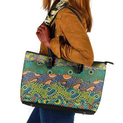 Africa Tribal Mixed Pattern Leather Tote Bag - African Pride