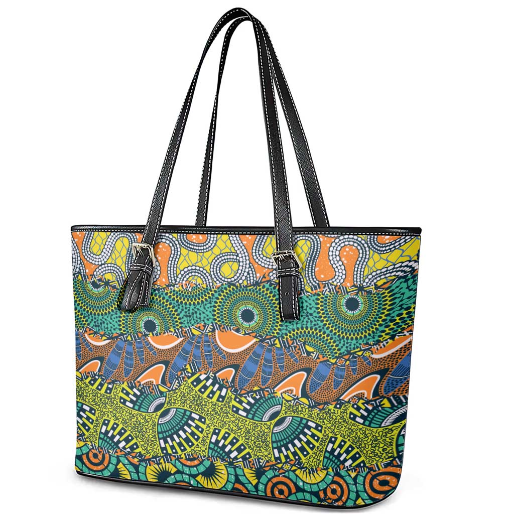 Africa Tribal Mixed Pattern Leather Tote Bag - African Pride