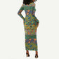 Africa Tribal Mixed Pattern Long Sleeve Bodycon Dress - African Pride
