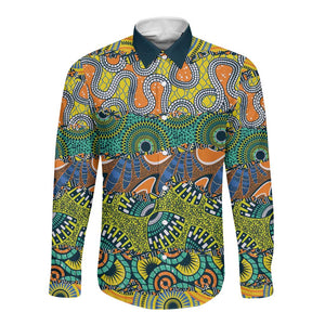 Africa Tribal Mixed Pattern Long Sleeve Button Shirt - African Pride