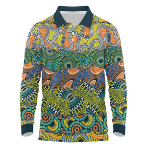 Africa Tribal Mixed Pattern Long Sleeve Polo Shirt - African Pride