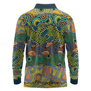 Africa Tribal Mixed Pattern Long Sleeve Polo Shirt - African Pride