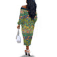 Africa Tribal Mixed Pattern Off The Shoulder Long Sleeve Dress - African Pride