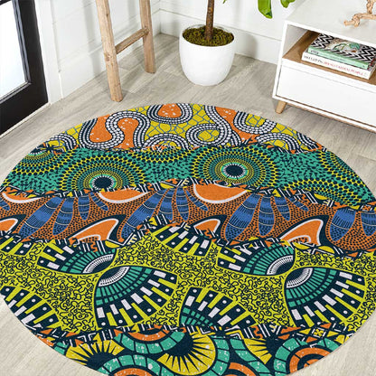Africa Tribal Mixed Pattern Round Carpet - African Pride