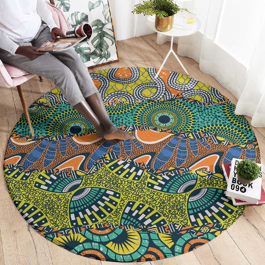 Africa Tribal Mixed Pattern Round Carpet - African Pride