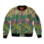 Africa Tribal Mixed Pattern Sleeve Zip Bomber Jacket - African Pride