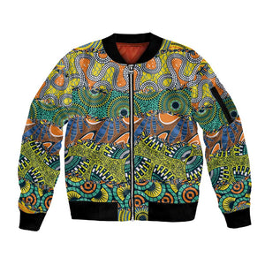 Africa Tribal Mixed Pattern Sleeve Zip Bomber Jacket - African Pride