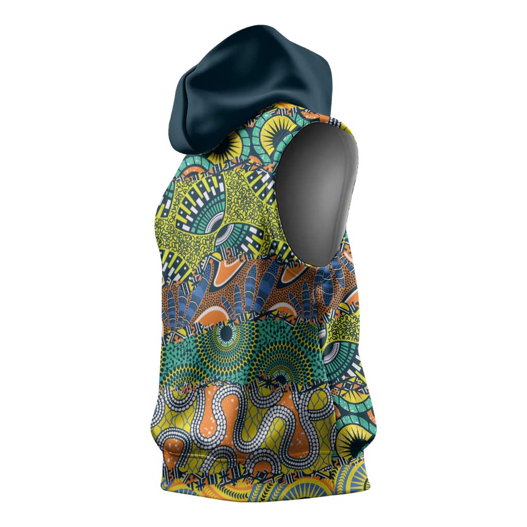 Africa Tribal Mixed Pattern Sleeveless Hoodie - African Pride