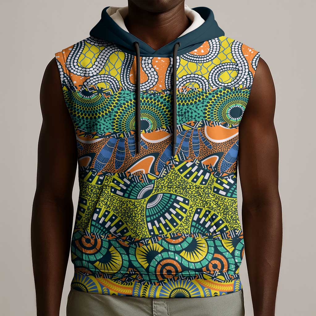 Africa Tribal Mixed Pattern Sleeveless Hoodie - African Pride