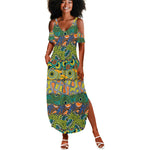 Africa Tribal Mixed Pattern Summer Maxi Dress - African Pride