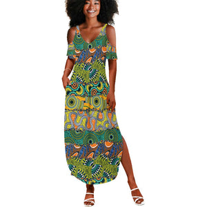 Africa Tribal Mixed Pattern Summer Maxi Dress - African Pride