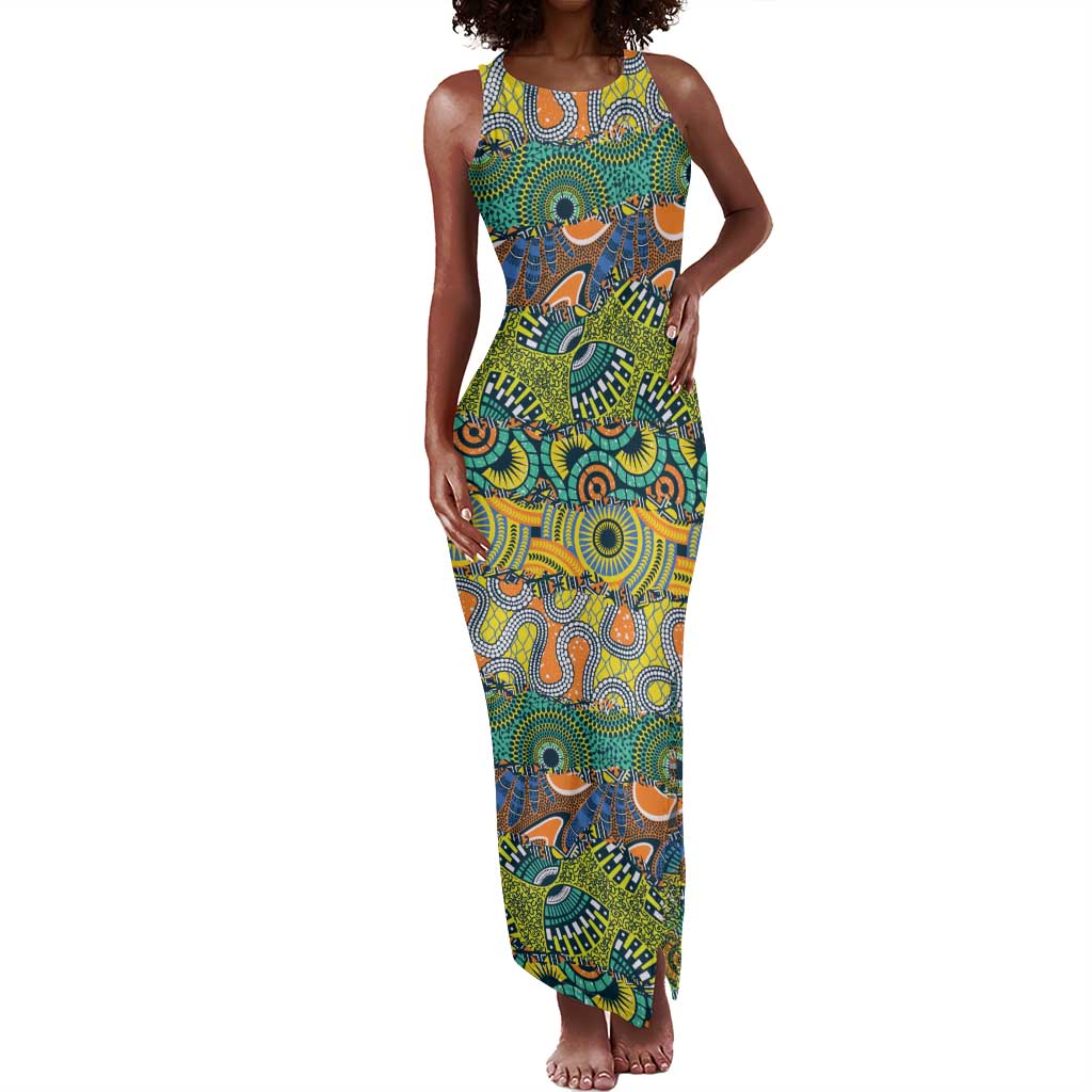 Africa Tribal Mixed Pattern Tank Maxi Dress - African Pride