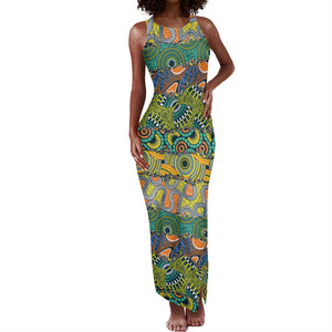 Africa Tribal Mixed Pattern Tank Maxi Dress - African Pride