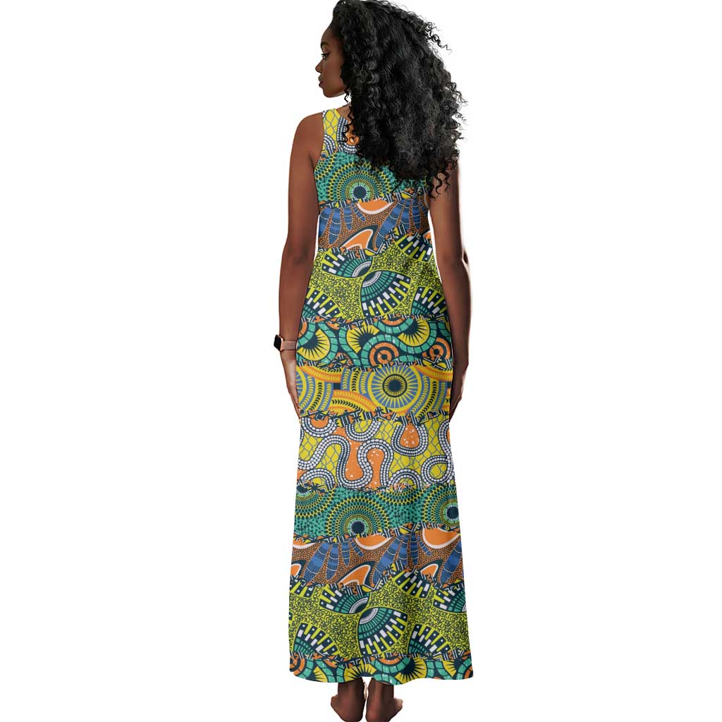 Africa Tribal Mixed Pattern Tank Maxi Dress - African Pride