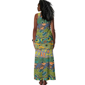 Africa Tribal Mixed Pattern Tank Maxi Dress - African Pride