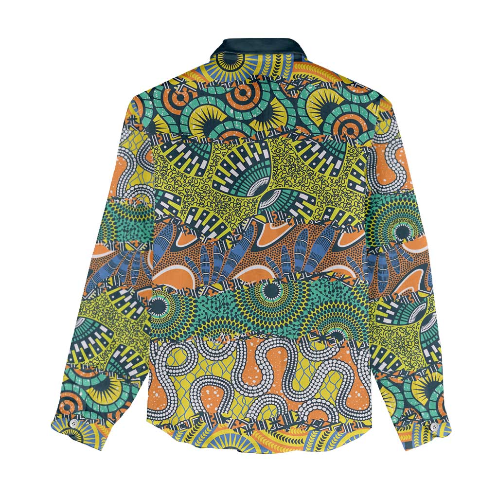 Africa Tribal Mixed Pattern Women Casual Shirt - African Pride