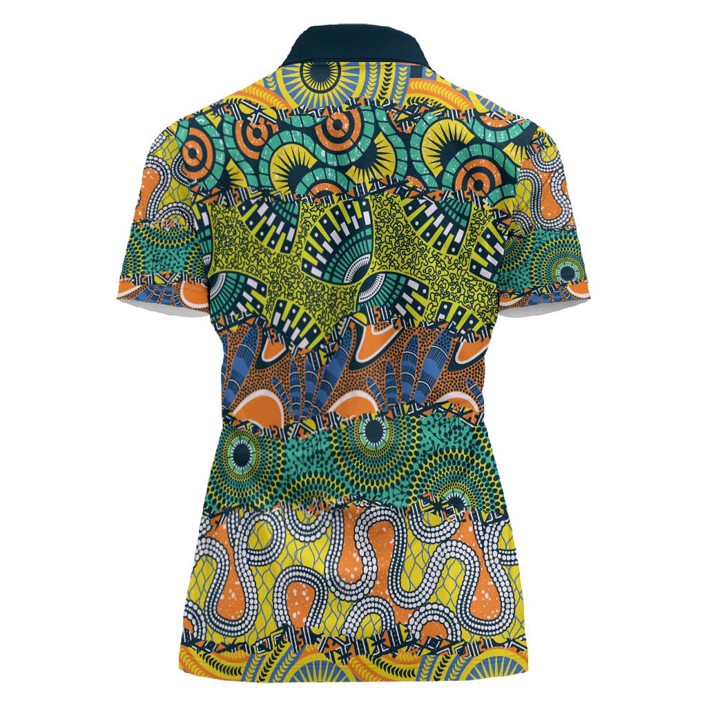 Africa Tribal Mixed Pattern Women Polo Shirt - African Pride