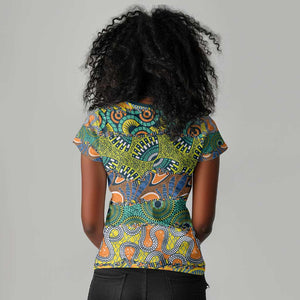 Africa Tribal Mixed Pattern Women V-Neck T-Shirt - African Pride