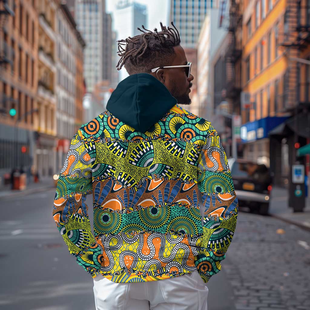 Africa Tribal Mixed Pattern Zip Hoodie - African Pride