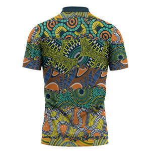 Africa Tribal Mixed Pattern Zipper Polo Shirt