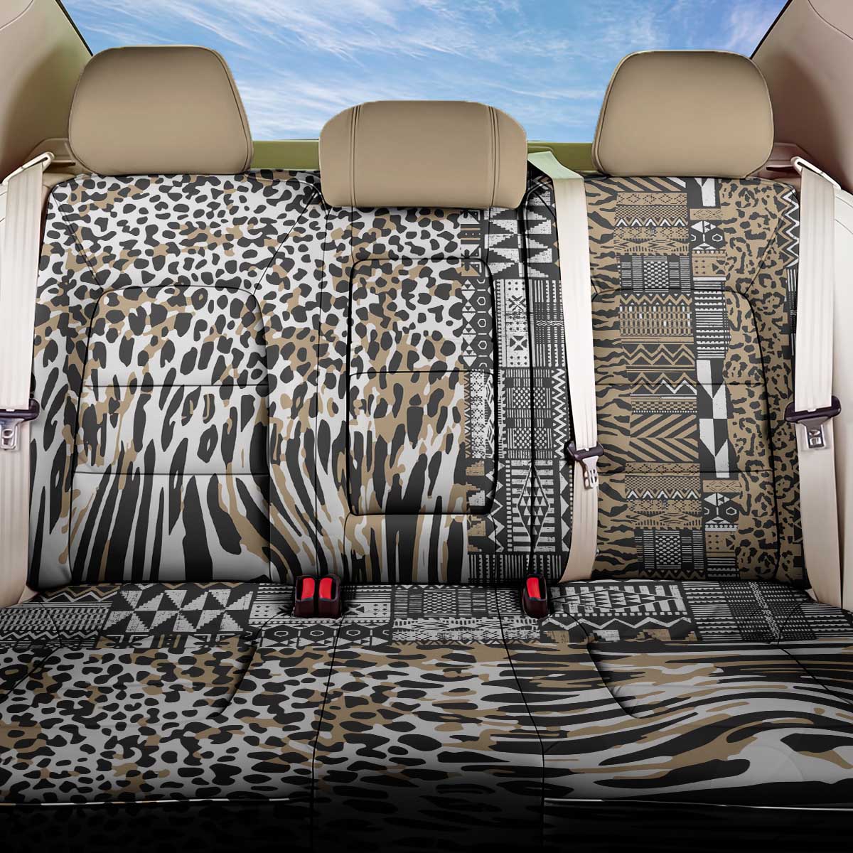 Africa Tribal Pattern Mixed Leopard Skin Back Car Seat Cover - African Pride