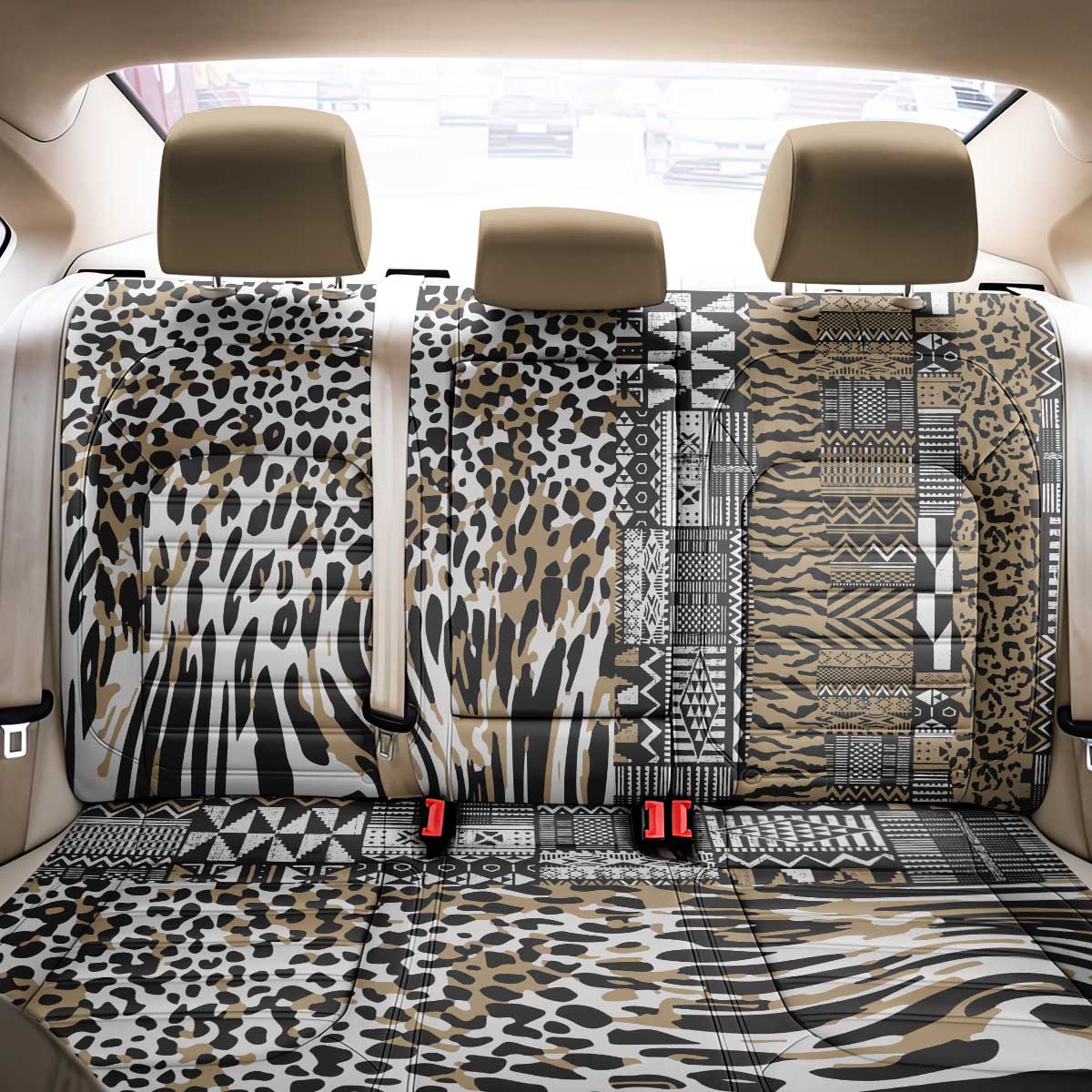 Africa Tribal Pattern Mixed Leopard Skin Back Car Seat Cover - African Pride