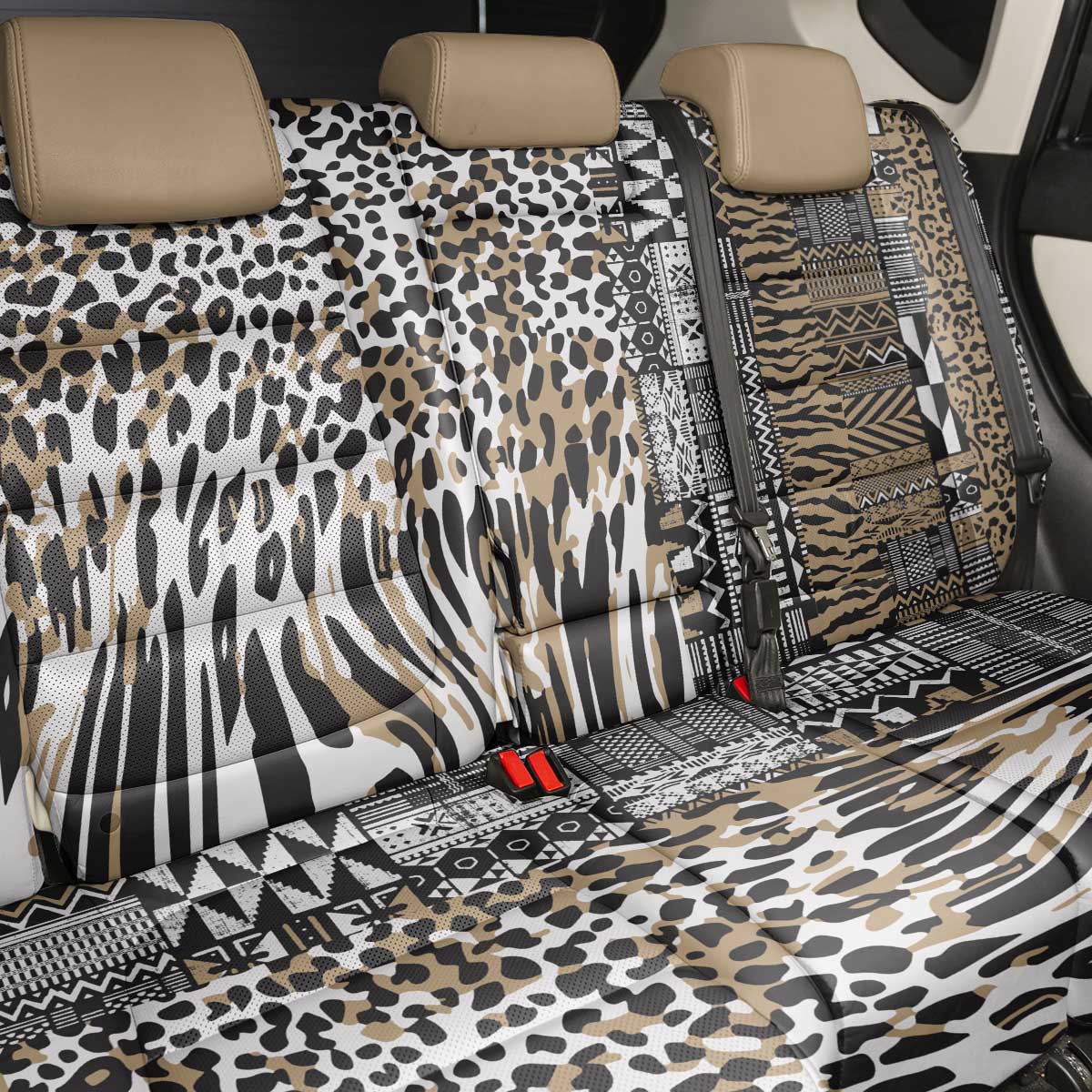 Africa Tribal Pattern Mixed Leopard Skin Back Car Seat Cover - African Pride
