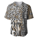Africa Tribal Pattern Mixed Leopard Skin Baseball Jersey - African Pride