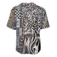 Africa Tribal Pattern Mixed Leopard Skin Baseball Jersey - African Pride