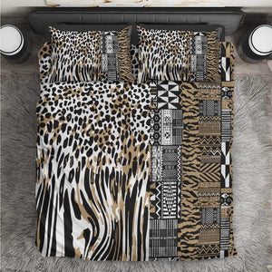 Africa Tribal Pattern Mixed Leopard Skin Bedding Set - African Pride