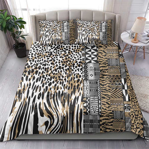 Africa Tribal Pattern Mixed Leopard Skin Bedding Set - African Pride