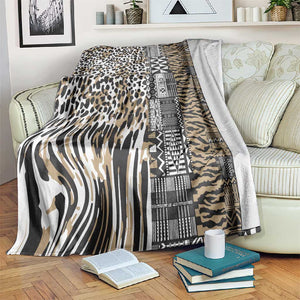 Africa Tribal Pattern Mixed Leopard Skin Blanket - African Pride