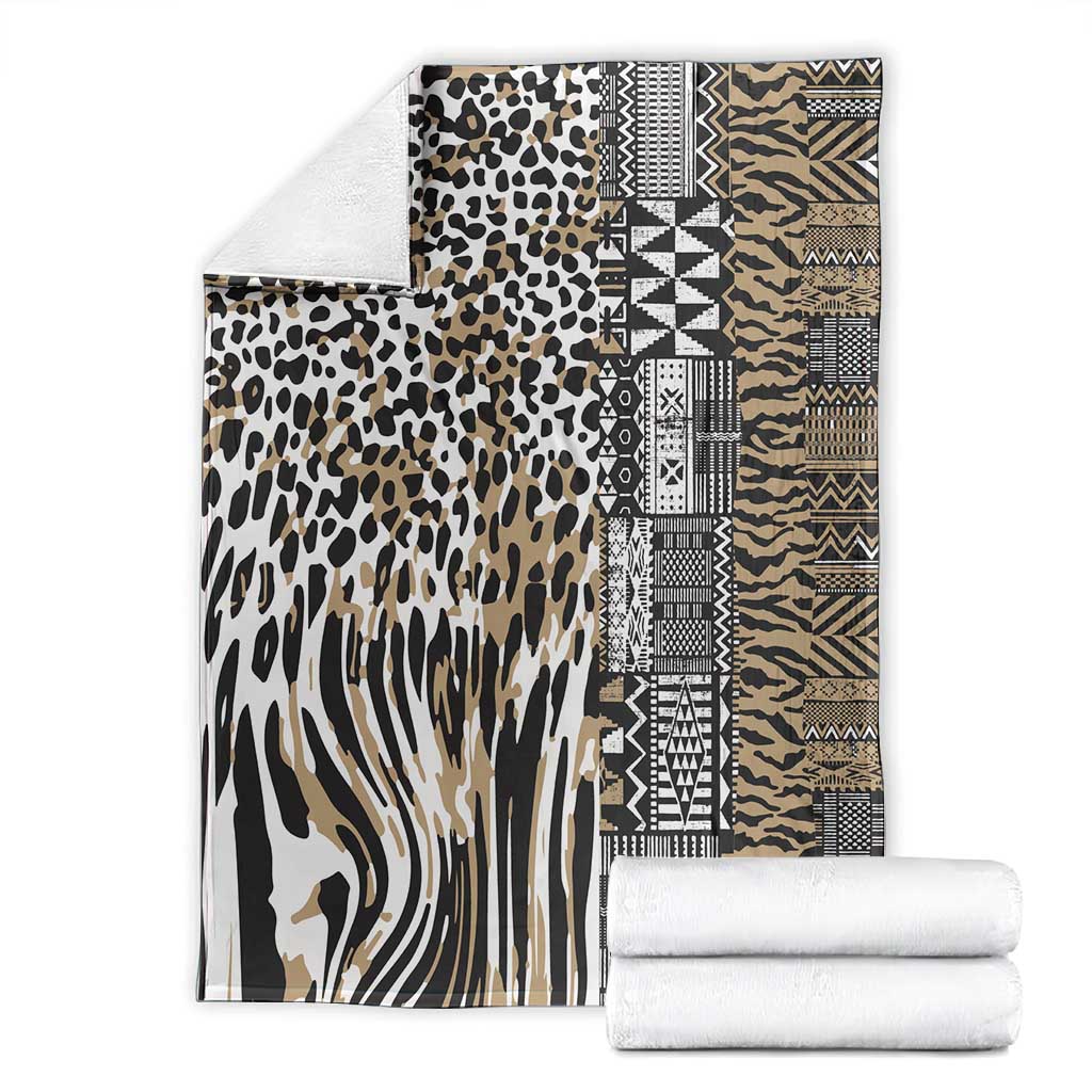 Africa Tribal Pattern Mixed Leopard Skin Blanket - African Pride