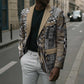 Africa Tribal Pattern Mixed Leopard Skin Blazer