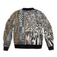 Africa Tribal Pattern Mixed Leopard Skin Bomber Jacket - African Pride