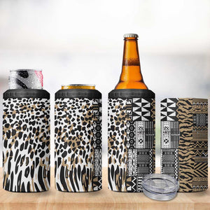 Africa Tribal Pattern Mixed Leopard Skin 4 in 1 Can Cooler Tumbler - African Pride