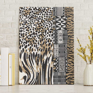 Africa Tribal Pattern Mixed Leopard Skin Canvas Wall Art - African Pride