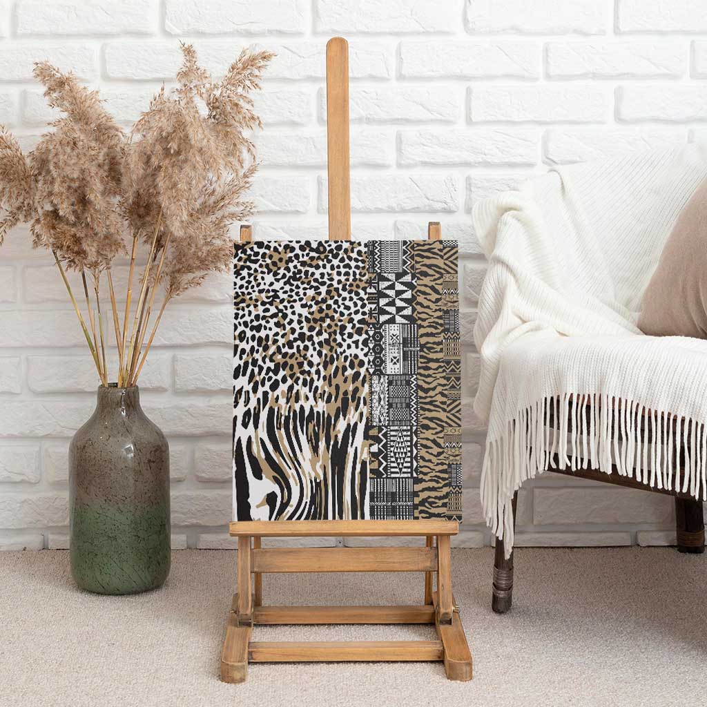 Africa Tribal Pattern Mixed Leopard Skin Canvas Wall Art - African Pride