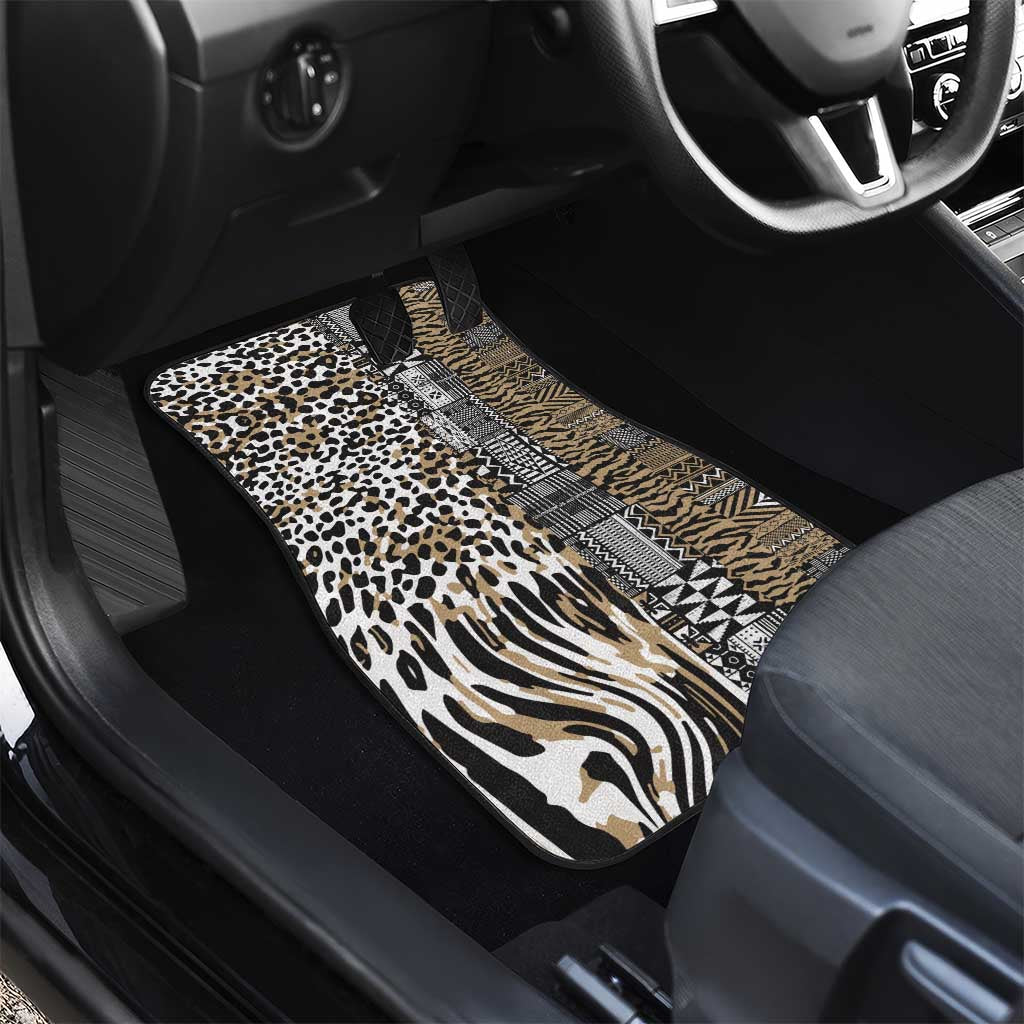 Africa Tribal Pattern Mixed Leopard Skin Car Mats - African Pride