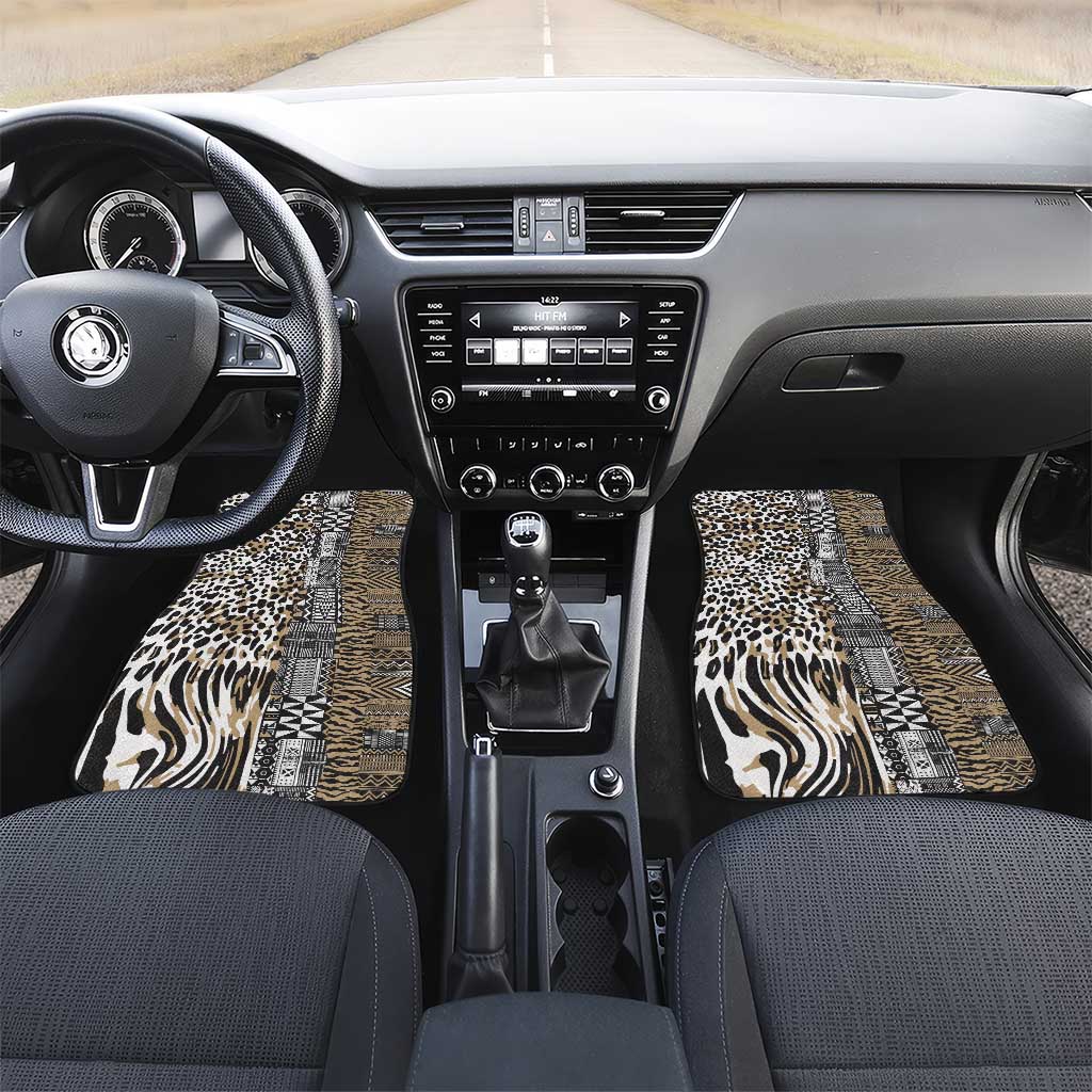 Africa Tribal Pattern Mixed Leopard Skin Car Mats - African Pride